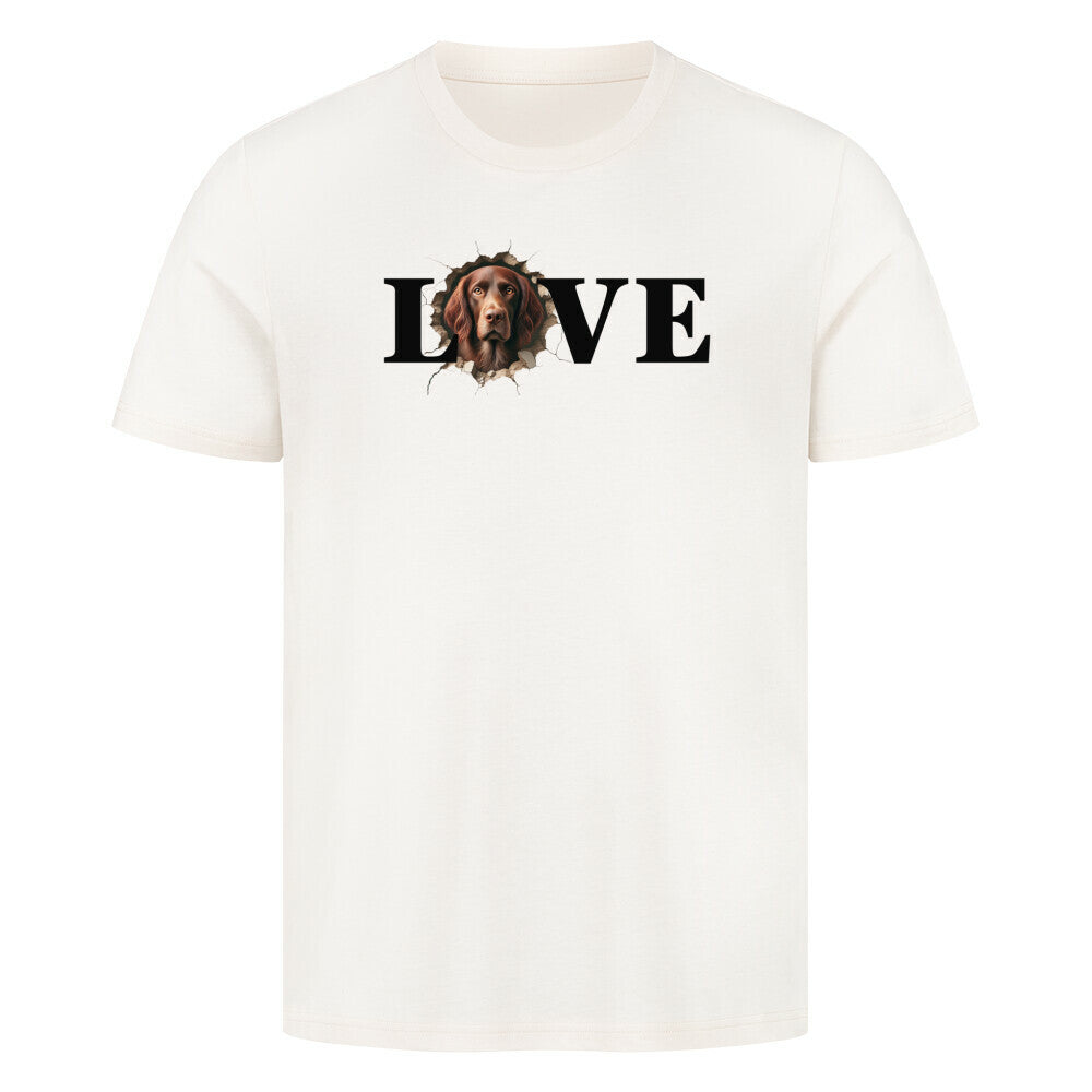 Premium T-Shirt "Deutsch Langhaar- LOVE" Natural Raw – hunde-shirt.de