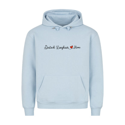 Premium Hoodie "Deutsch Langhaar- Mama" Babyblau – hunde-shirt.de