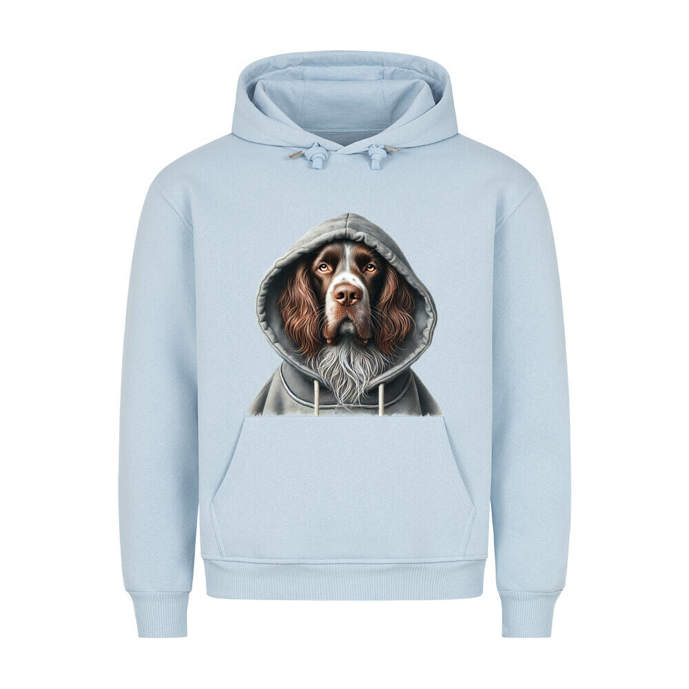 Premium Hoodie "Deutsch Langhaar- Hooded" Babyblau – hunde-shirt.de