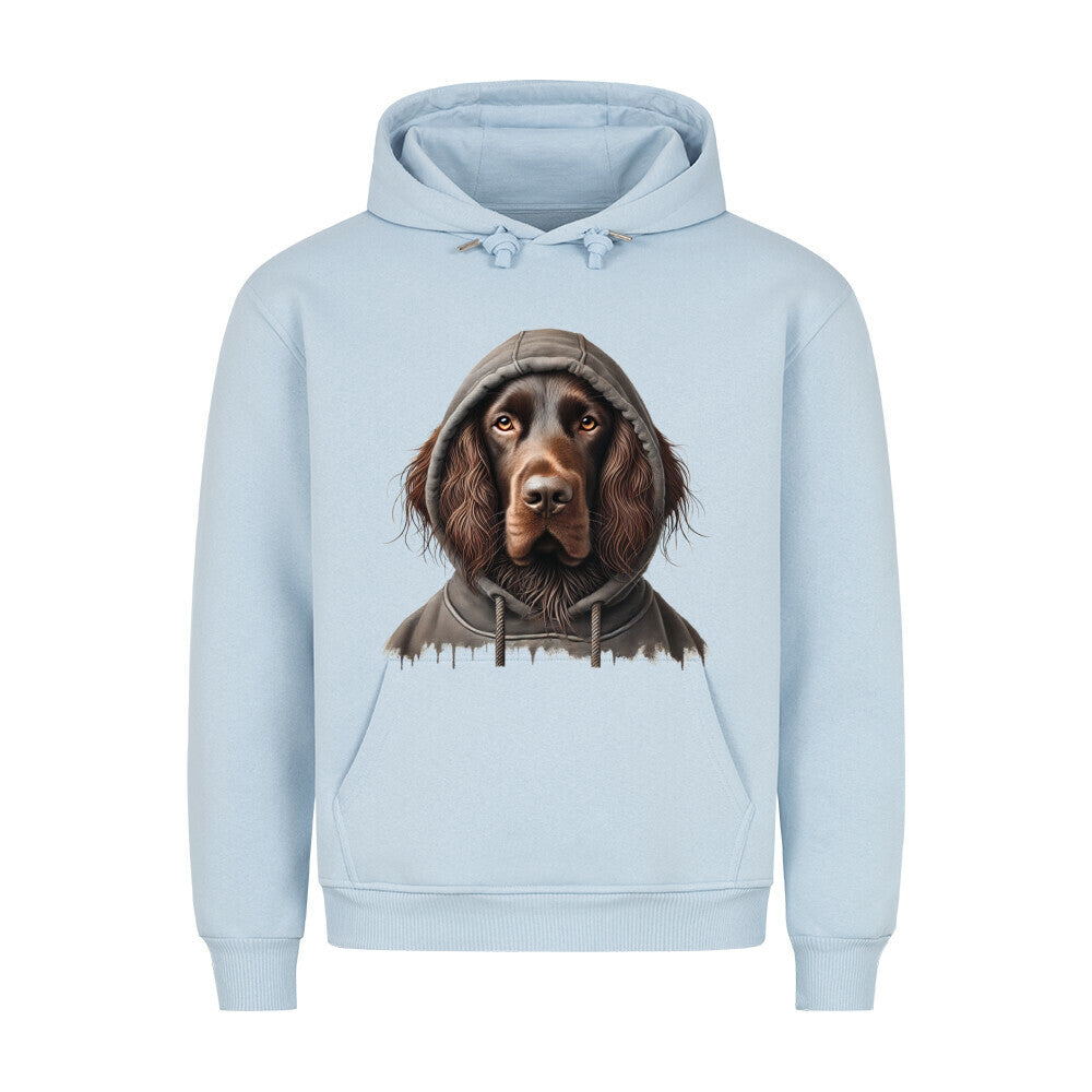 Premium Hoodie "Deutsch Langhaar- Hooded II" Babyblau – hunde-shirt.de