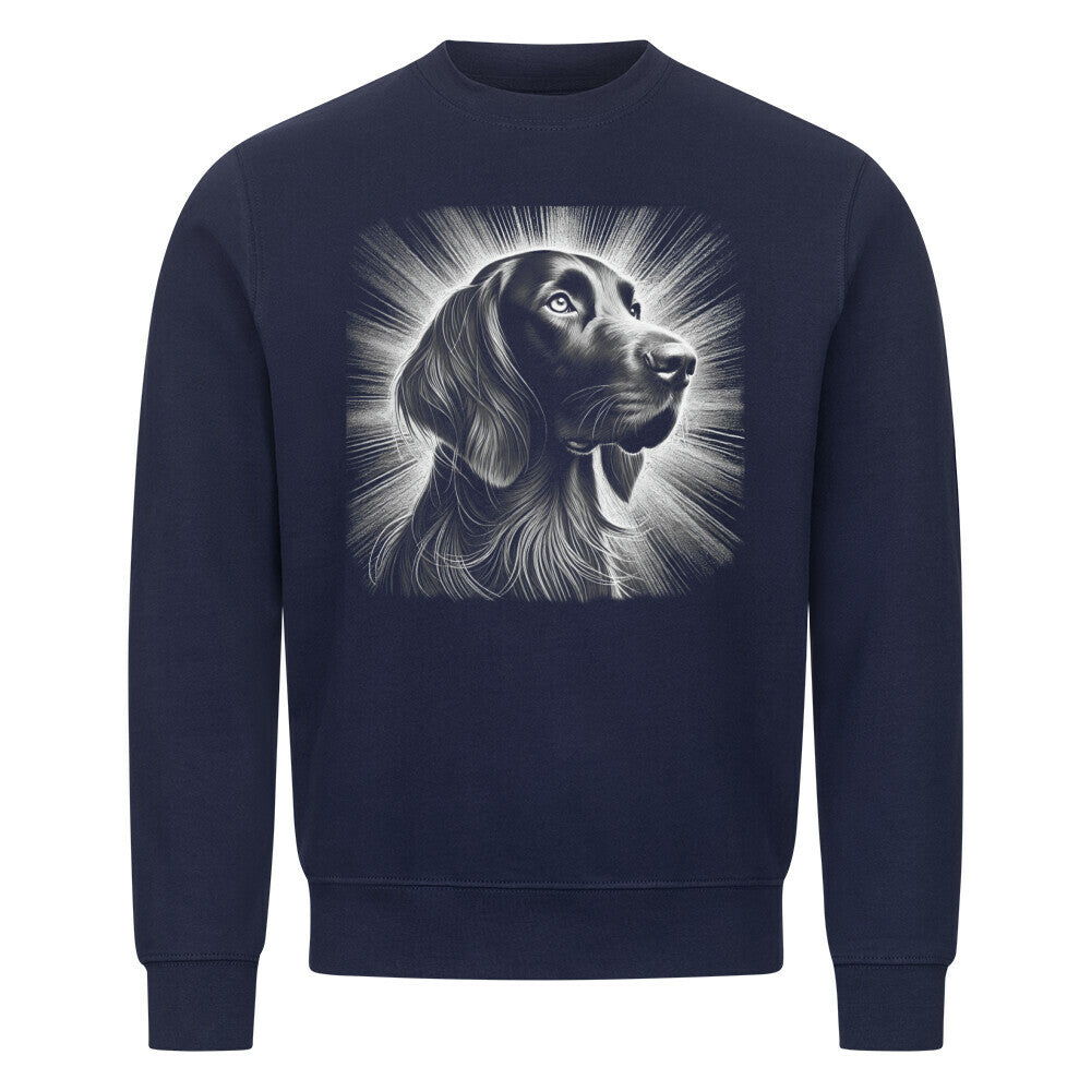 Premium Sweatshirt "Deutsch Langhaar- Bright" Navy Blue – hunde-shirt.de