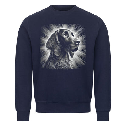 Premium Sweatshirt "Deutsch Langhaar- Bright" Navy Blue – hunde-shirt.de