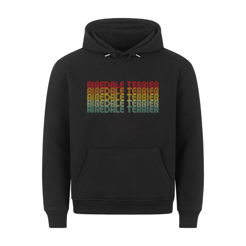 Premium Hoodie "Airedale Terrier - RETRO" Schwarz – hunde-shirt.de