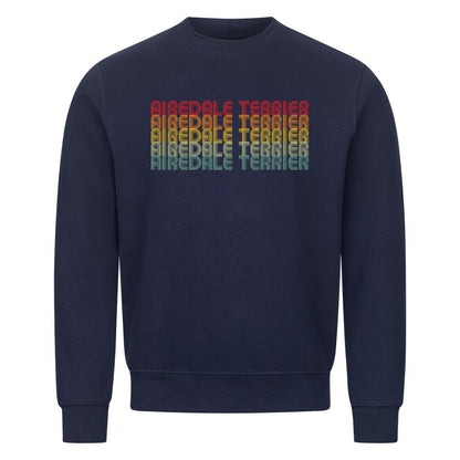 Premium Sweatshirt "Airedale Terrier - RETRO" Navy Blue – hunde-shirt.de