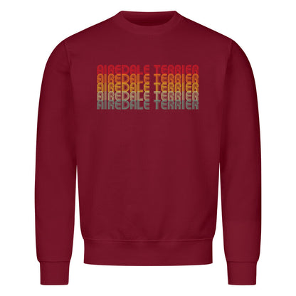 Premium Sweatshirt "Airedale Terrier - RETRO" Burgunder – hunde-shirt.de