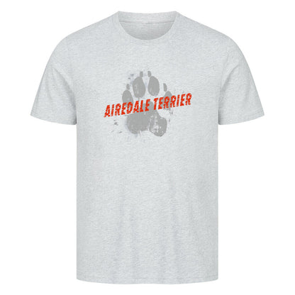 Premium T-Shirt "Airedale Terrier - PAW" Heather Grey – hunde-shirt.de