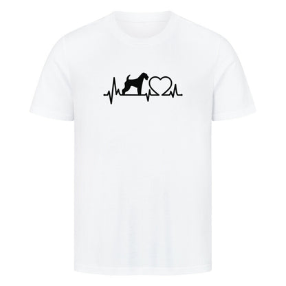 Premium T-Shirt "Airedale Terrier - Heartbeat" Weiß – hunde-shirt.de