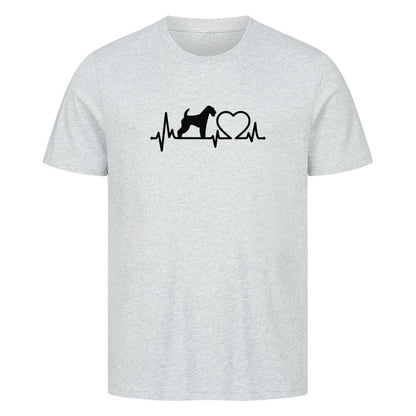 Premium T-Shirt "Airedale Terrier - Heartbeat" Heather Grey – hunde-shirt.de