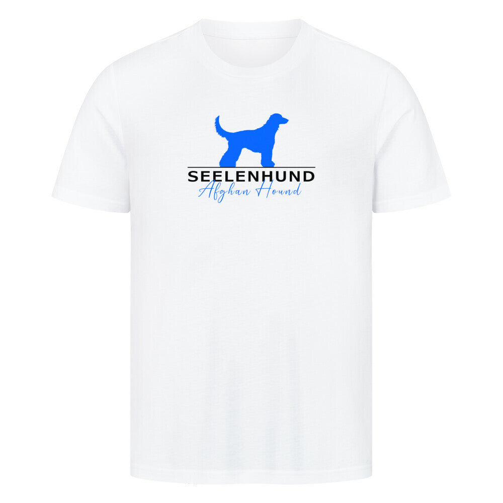 Premium T-Shirt "Afghanischer Windhund - Seelenhund" Weiß – hunde-shirt.de