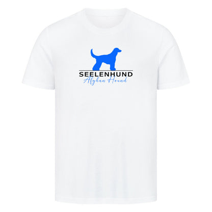 Premium T-Shirt "Afghanischer Windhund - Seelenhund" Weiß – hunde-shirt.de