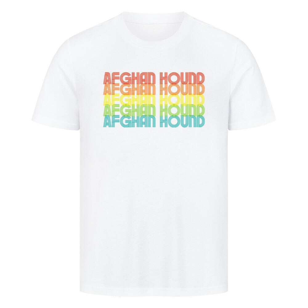 Premium T-Shirt "Afghanischer Windhund - RETRO" Weiß – hunde-shirt.de