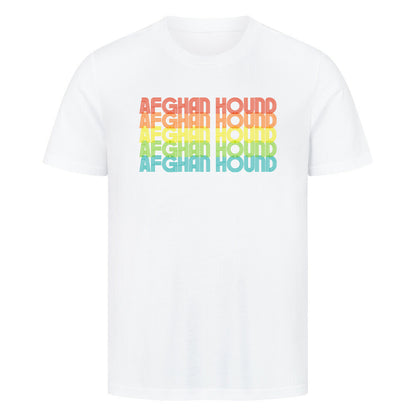 Premium T-Shirt "Afghanischer Windhund - RETRO" Weiß – hunde-shirt.de