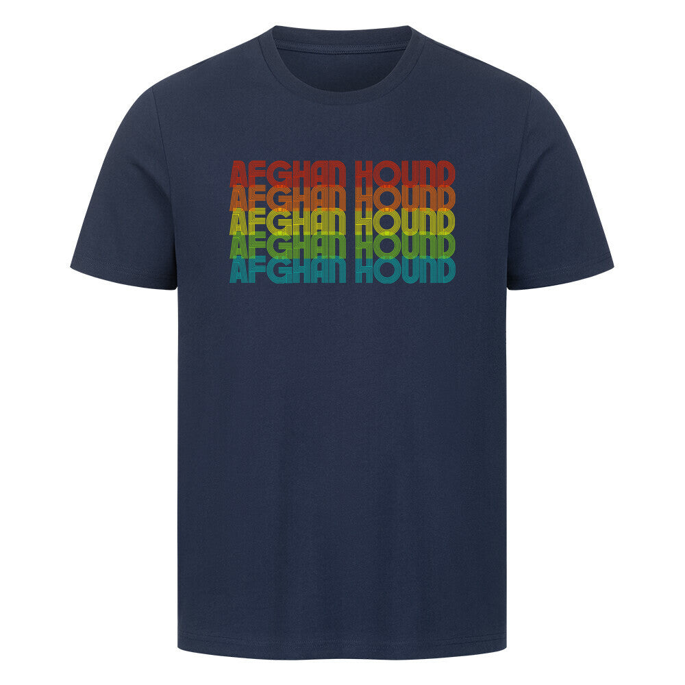 Premium T-Shirt "Afghanischer Windhund - RETRO" French Navy – hunde-shirt.de