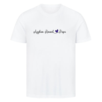 Premium T-Shirt "Afghanischer Windhund - Papa" Weiß – hunde-shirt.de