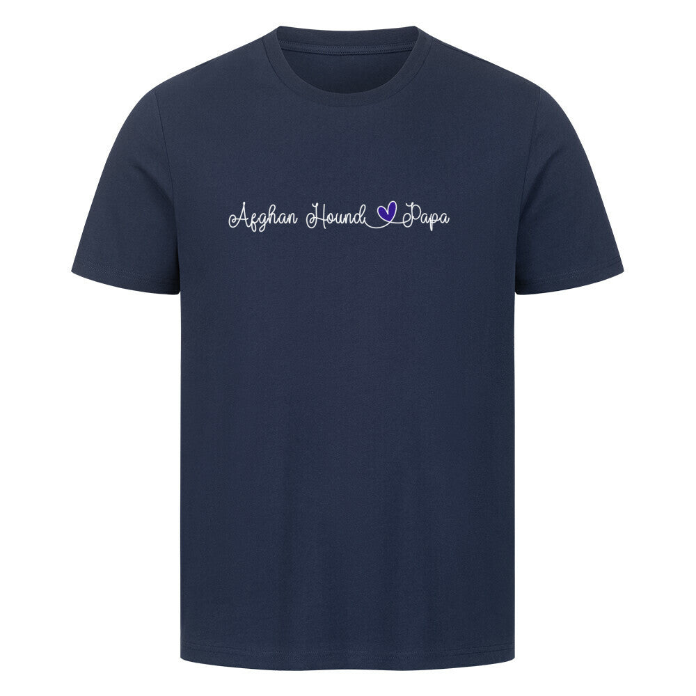 Premium T-Shirt "Afghanischer Windhund - Papa" French Navy – hunde-shirt.de