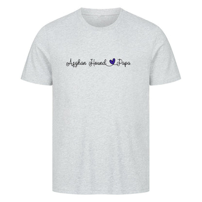 Premium T-Shirt "Afghanischer Windhund - Papa" Heather Grey – hunde-shirt.de