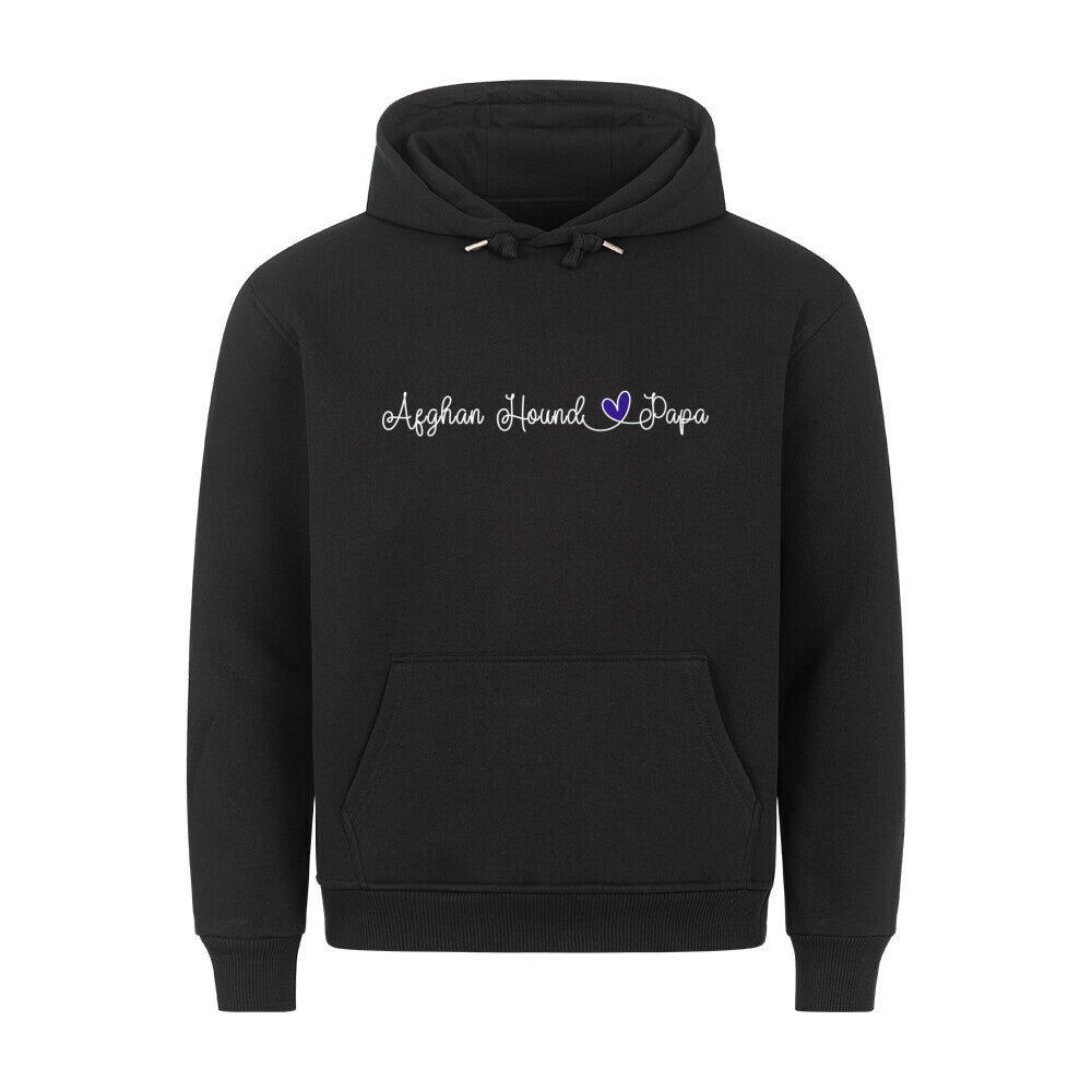 Premium Hoodie "Afghanischer Windhund - Papa" Schwarz – hunde-shirt.de