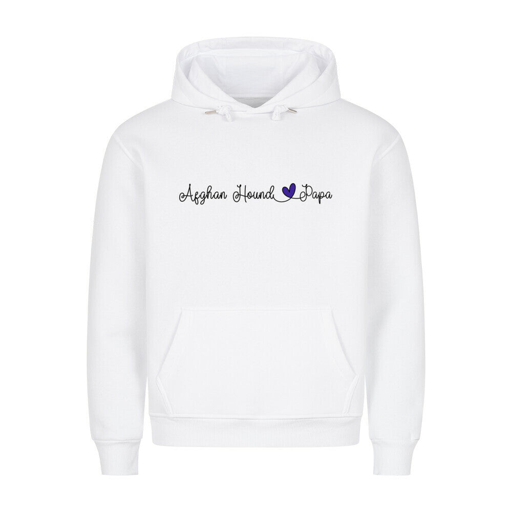 Premium Hoodie "Afghanischer Windhund - Papa" Weiß – hunde-shirt.de