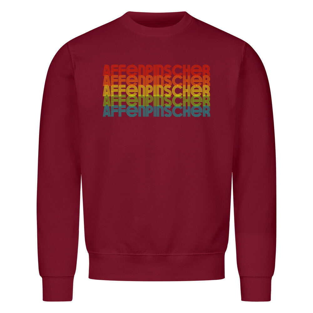 Premium Sweatshirt "Affenpinscher - RETRO" Burgunder – hunde-shirt.de