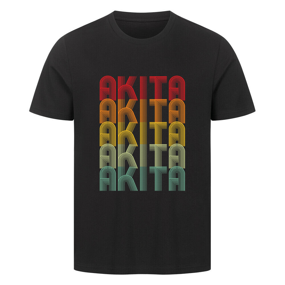 Premium T-Shirt "Akita Inu - RETRO" Schwarz – hunde-shirt.de