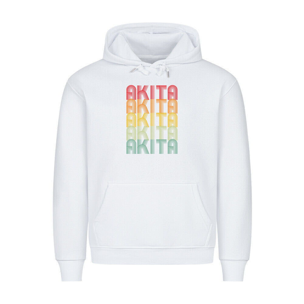 Premium Hoodie "Akita Inu - RETRO" Weiß – hunde-shirt.de