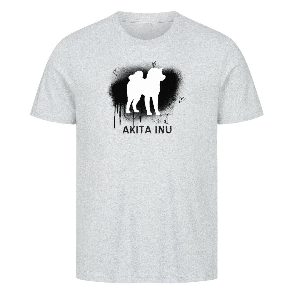 Premium T-Shirt "Akita Inu - Brush" Heather Grey – hunde-shirt.de