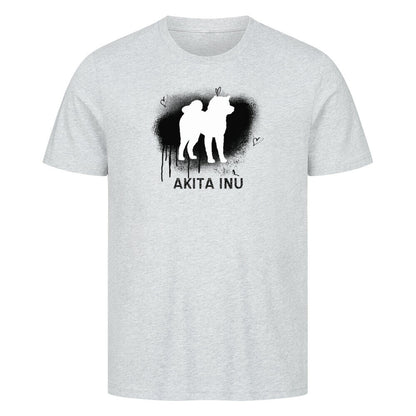 Premium T-Shirt "Akita Inu - Brush" Heather Grey – hunde-shirt.de