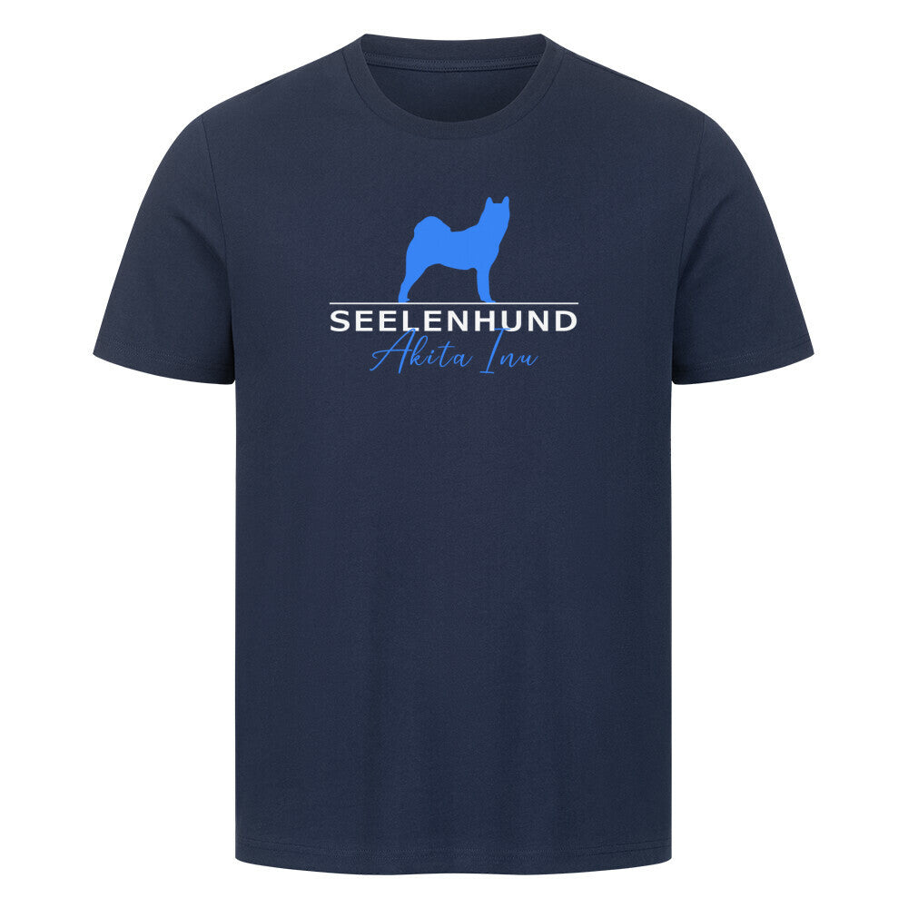 Premium T-Shirt "Akita Inu - Seelenhund" French Navy – hunde-shirt.de