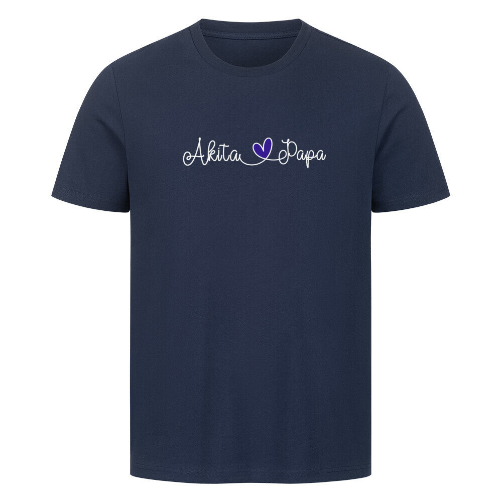 Premium T-Shirt "Akita Inu - Papa" French Navy – hunde-shirt.de