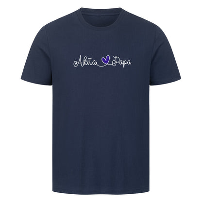 Premium T-Shirt "Akita Inu - Papa" French Navy – hunde-shirt.de
