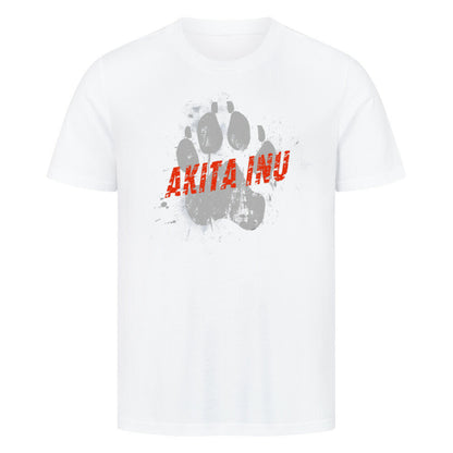 Premium T-Shirt "Akita Inu - PAW" Weiß – hunde-shirt.de