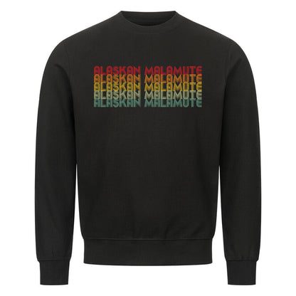 Premium Sweatshirt "Alaskan Malamute - RETRO" Schwarz – hunde-shirt.de