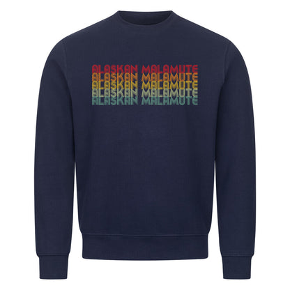 Premium Sweatshirt "Alaskan Malamute - RETRO" Navy Blue – hunde-shirt.de