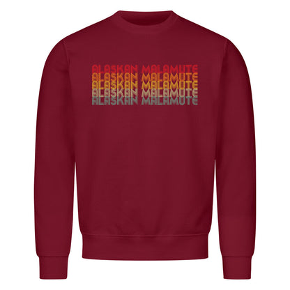 Premium Sweatshirt "Alaskan Malamute - RETRO" Burgunder – hunde-shirt.de