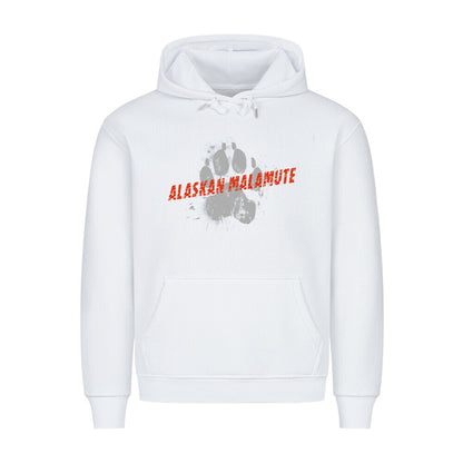 Premium Hoodie "Alaskan Malamute - PAW" Weiß – hunde-shirt.de