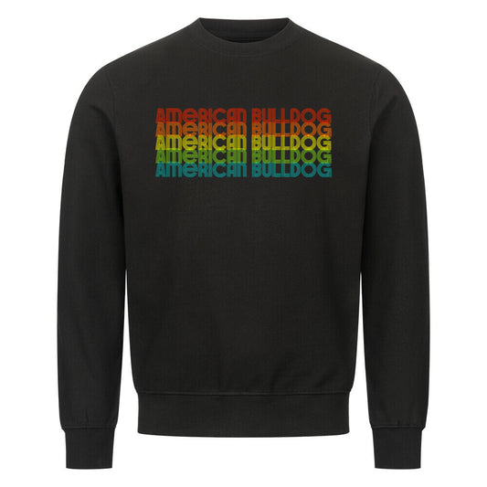 Premium Sweatshirt "American Bulldog - RETRO" Schwarz – hunde-shirt.de