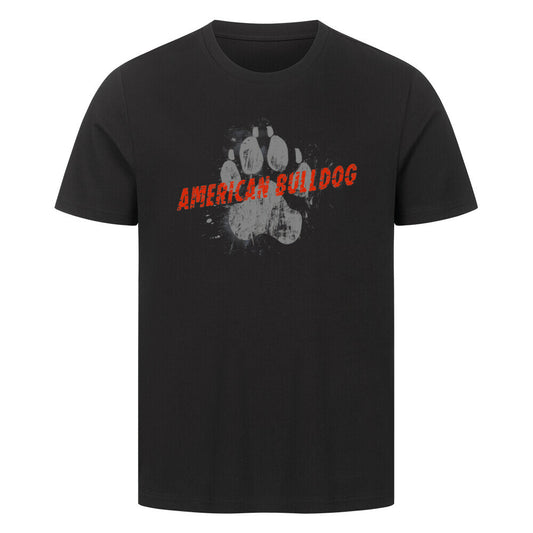 Premium T-Shirt "American Bulldog - PAW" Schwarz – hunde-shirt.de