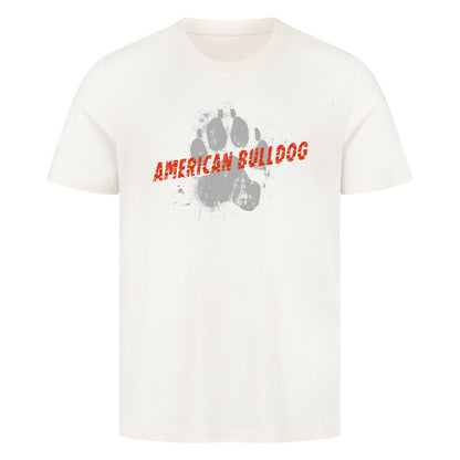 Premium T-Shirt "American Bulldog - PAW" Natural Raw – hunde-shirt.de