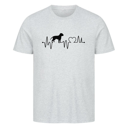Premium T-Shirt "American Bulldog - Heartbeat" Heather Grey – hunde-shirt.de
