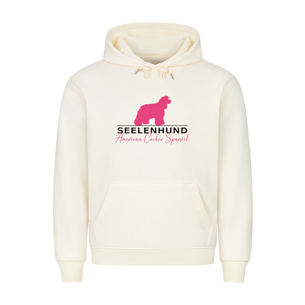 Premium Hoodie "American Cocker - Seelenhund" Beige – hunde-shirt.de