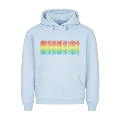 Premium Hoodie "American Water Spaniel - RETRO" Babyblau – hunde-shirt.de