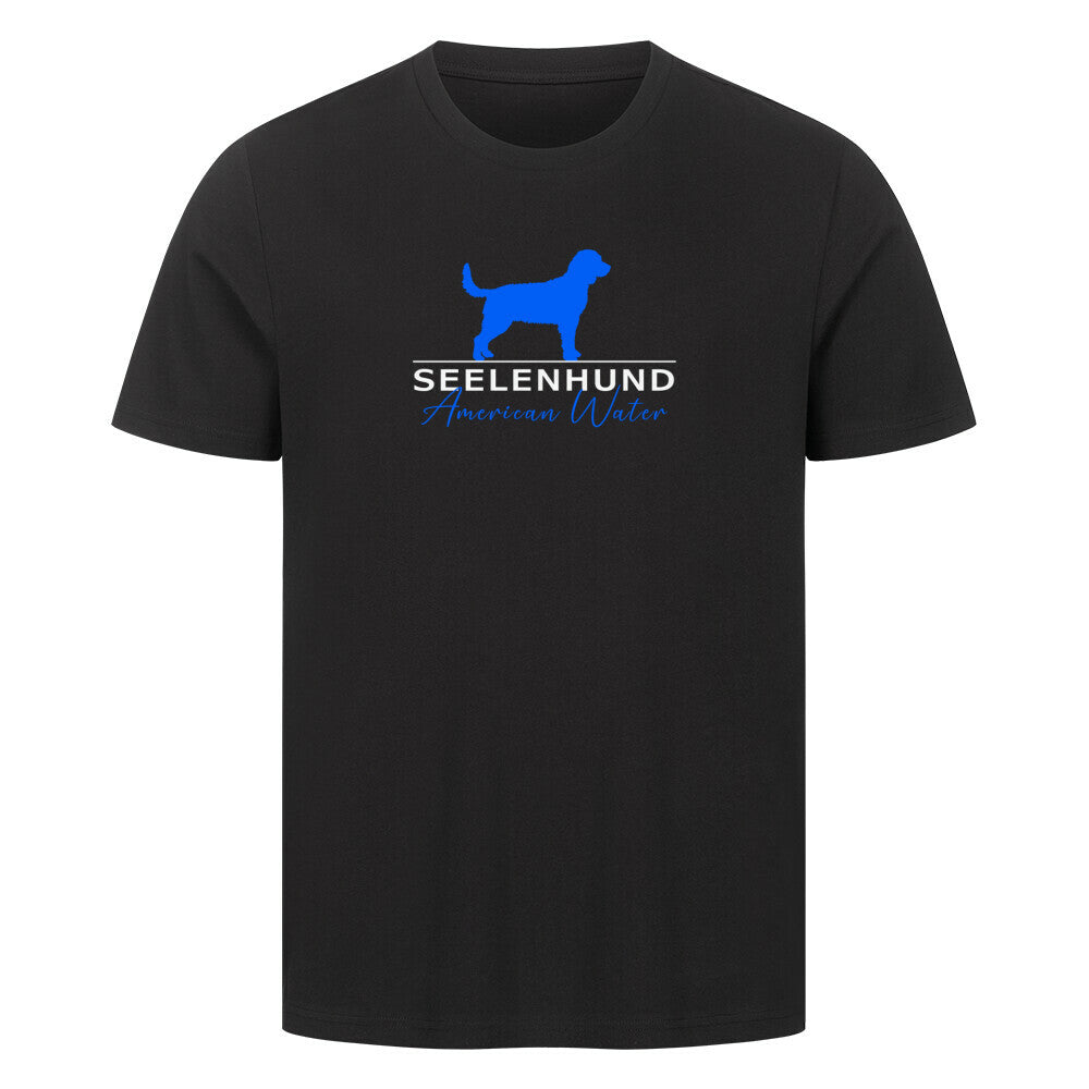 Premium T-Shirt "American Water Spaniel - Seelenhund" Schwarz – hunde-shirt.de
