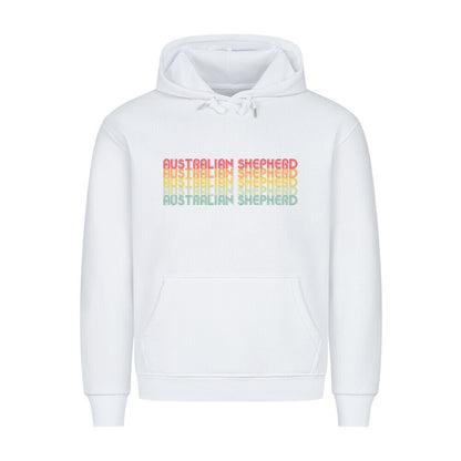 Premium Hoodie "Australian Shepherd - RETRO" Weiß – hunde-shirt.de