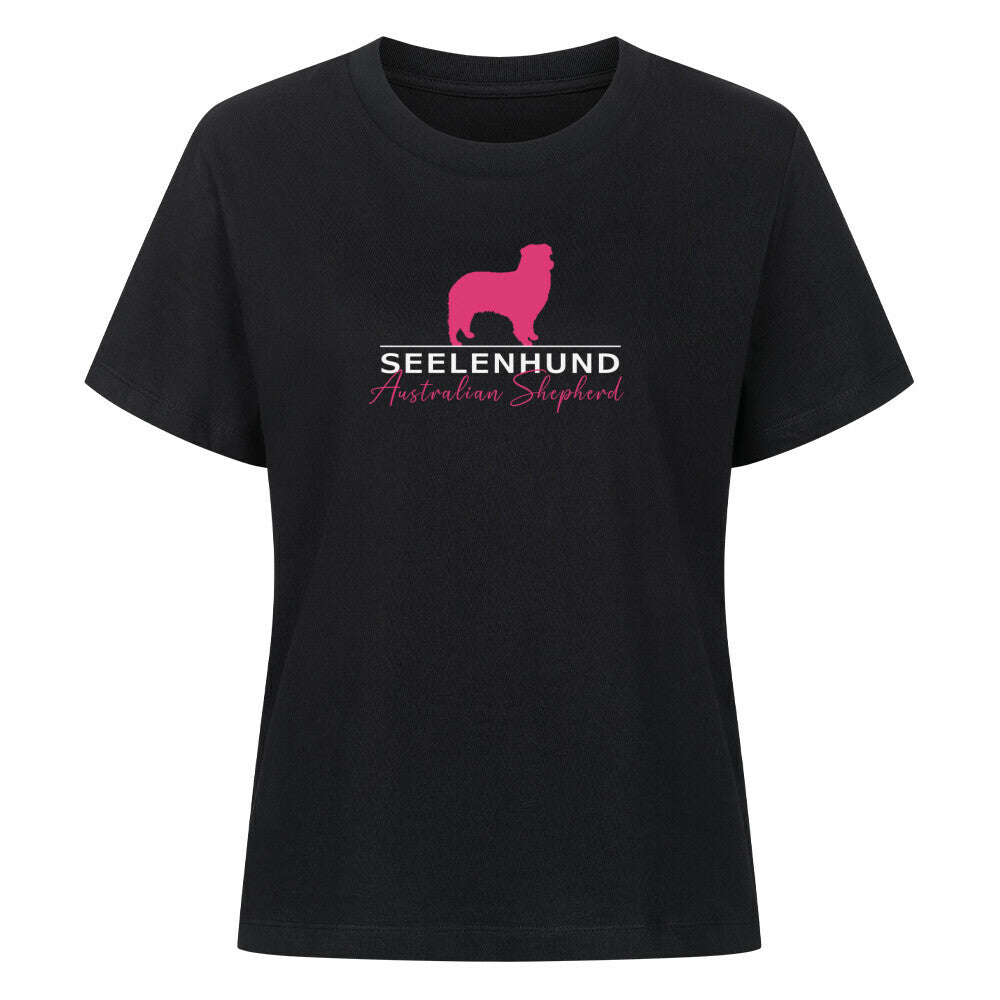 Premium Organic Damen-Shirt "Australian Shepherd - Seelenhund" Schwarz – hunde-shirt.de