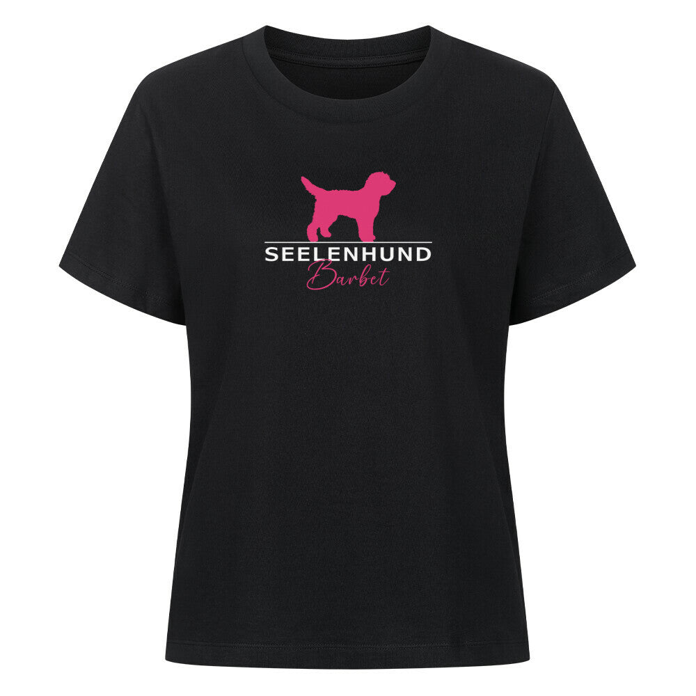 Premium Organic Damen-Shirt "Barbet - Seelenhund" Schwarz – hunde-shirt.de