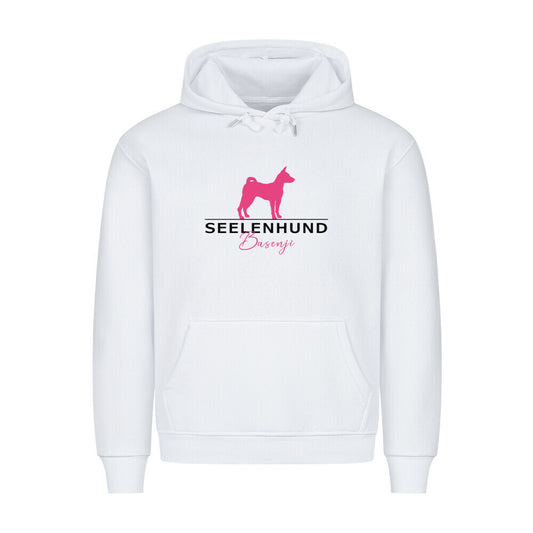 Premium Hoodie "Basenji - Seelenhund" Weiß – hunde-shirt.de