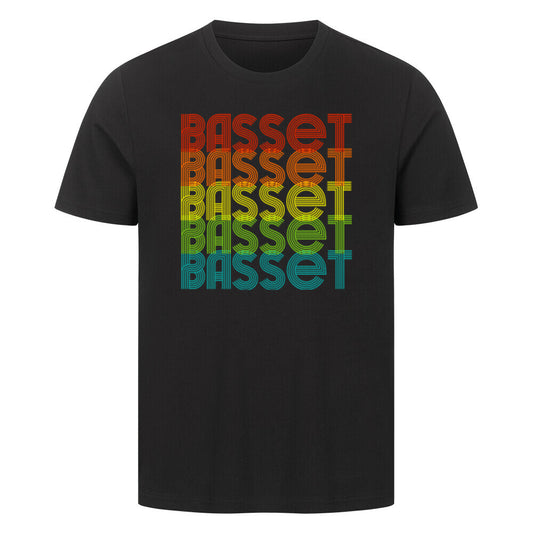 Premium T-Shirt "Basset - RETRO" Schwarz – hunde-shirt.de