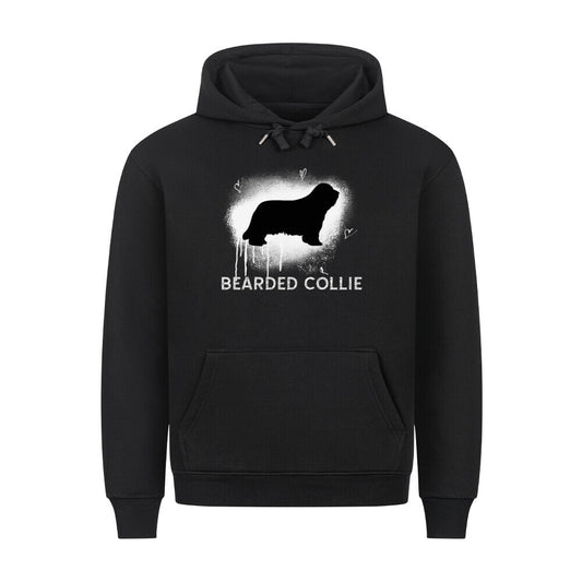 Premium Hoodie "Bearded Collie - Brush" Schwarz – hunde-shirt.de