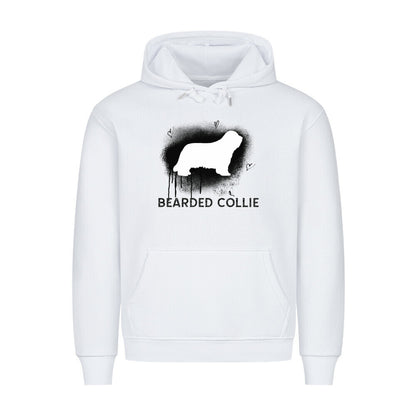 Premium Hoodie "Bearded Collie - Brush" Weiß – hunde-shirt.de