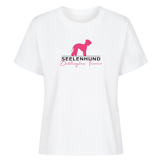 Premium Organic Damen-Shirt "Bedlington Terrier - Seelenhund" Weiß – hunde-shirt.de